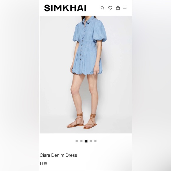 Jonathan Simkhai Ciara Denim Dress Size 0 NWT - Picture 4 of 10